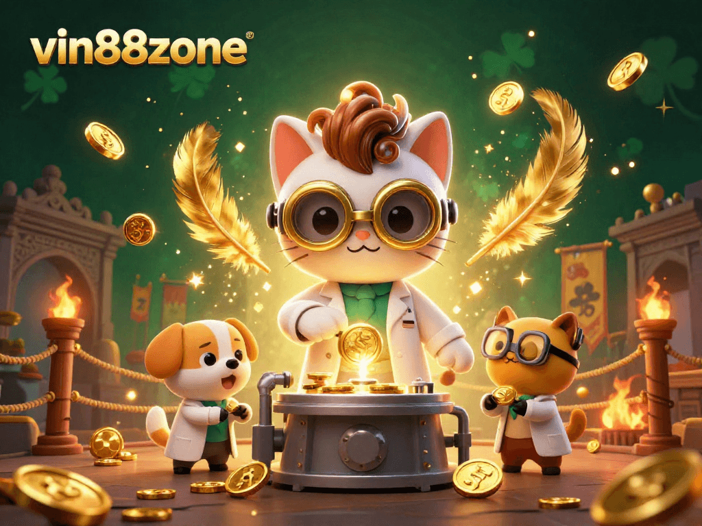 Experience thrilling action at vin88zone with a vibrant 3D casino representation featuring unique characters and rich game elements.