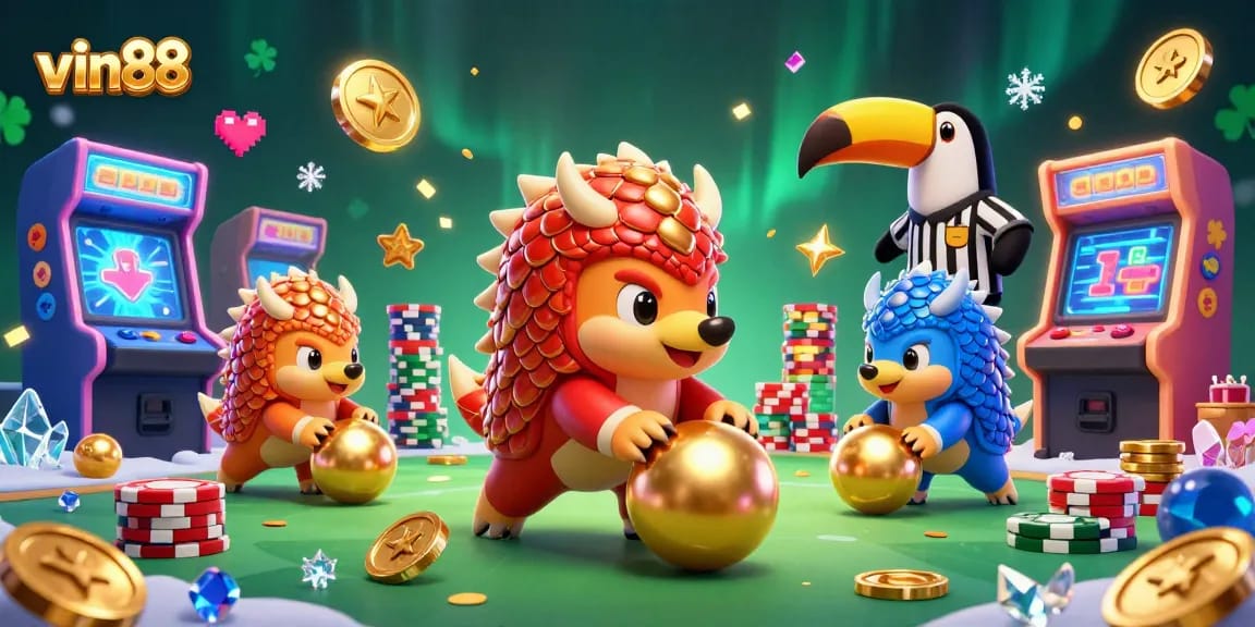 Experience thrilling gaming action with vin88's vibrant pangolin rivals in a dynamic casino environment.