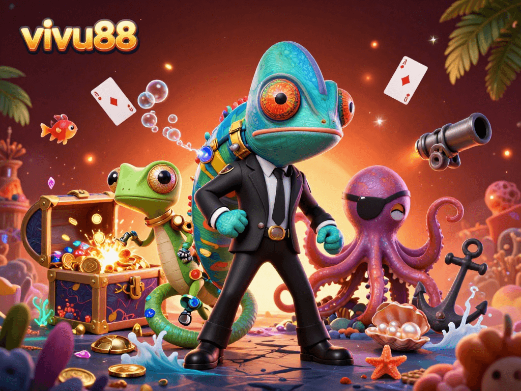Immerse in vivu88’s vibrant casino world with thrilling underwater treasures and engaging characters.