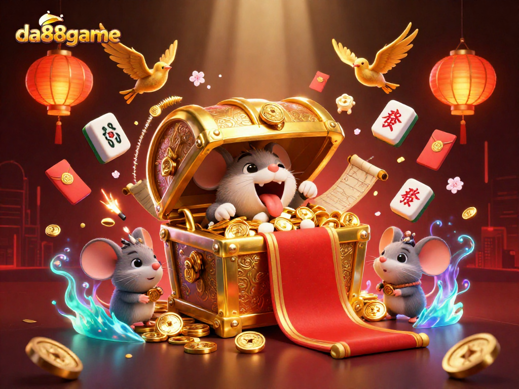 Engage in thrilling gameplay at da88game, featuring an enticing treasure chest and lively gaming elements.