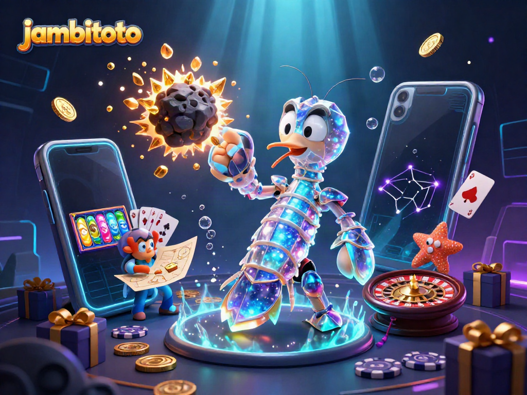 Experience the thrills of jambitoto with a vibrant 3D scene depicting a galactic samurai and engaging game elements.