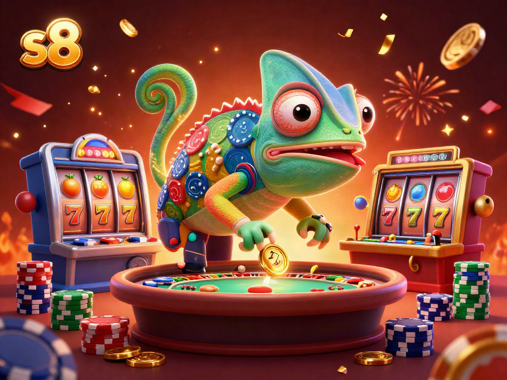 Play exciting slots and games at s8 casino with vibrant 3D characters and dynamic graphics.