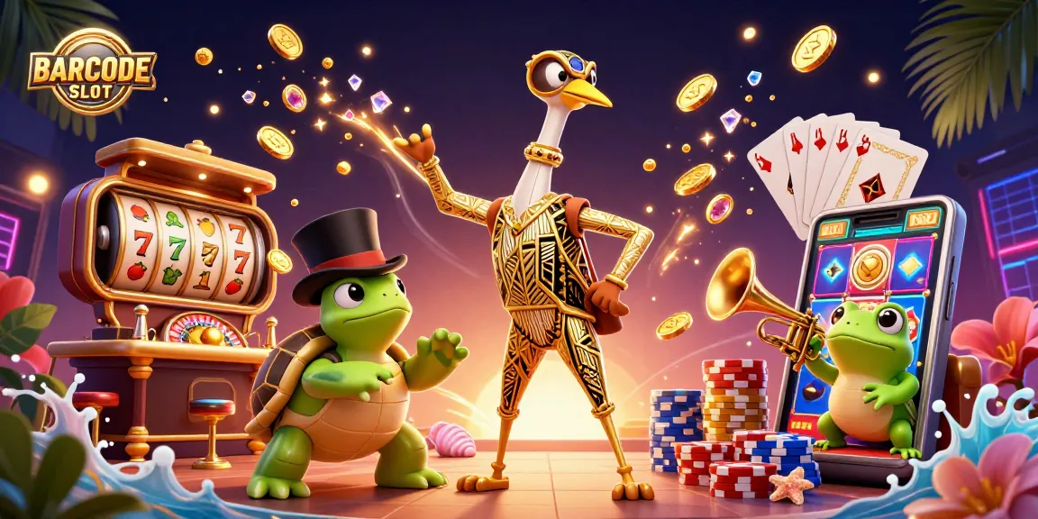 Experience thrilling wins at BARCODESLOT with dynamic slot reels and vibrant characters!