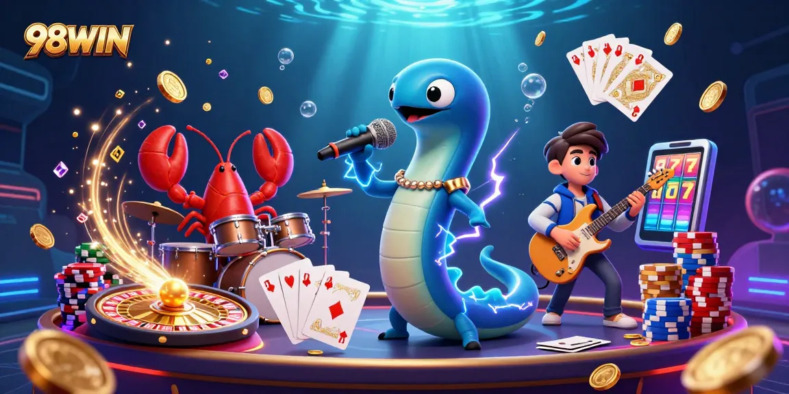 Engage in thrilling casino games at 98WIN while enjoying underwater adventures with vibrant characters.