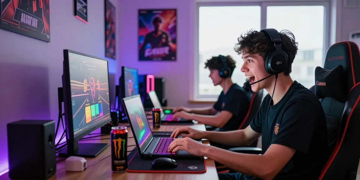 LUCK8 gaming enthusiast enjoying online betting in a vibrant home office