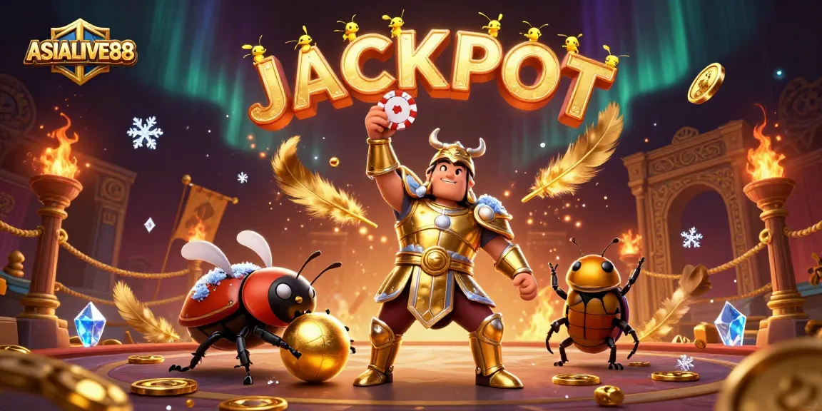 Join ASIALIVE88 with 3D characters celebrating a jackpot win amid a vibrant casino scene.