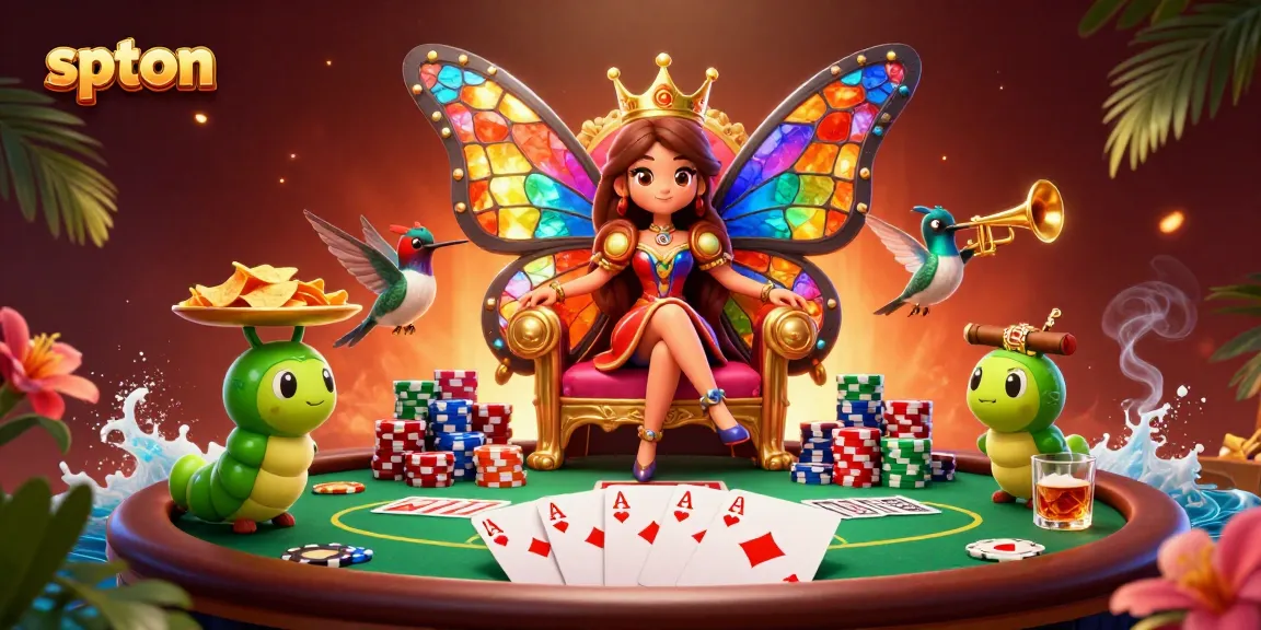 Coba spton dan rasakan sensasi permainan poker dengan ratu kupu-kupu yang megah.