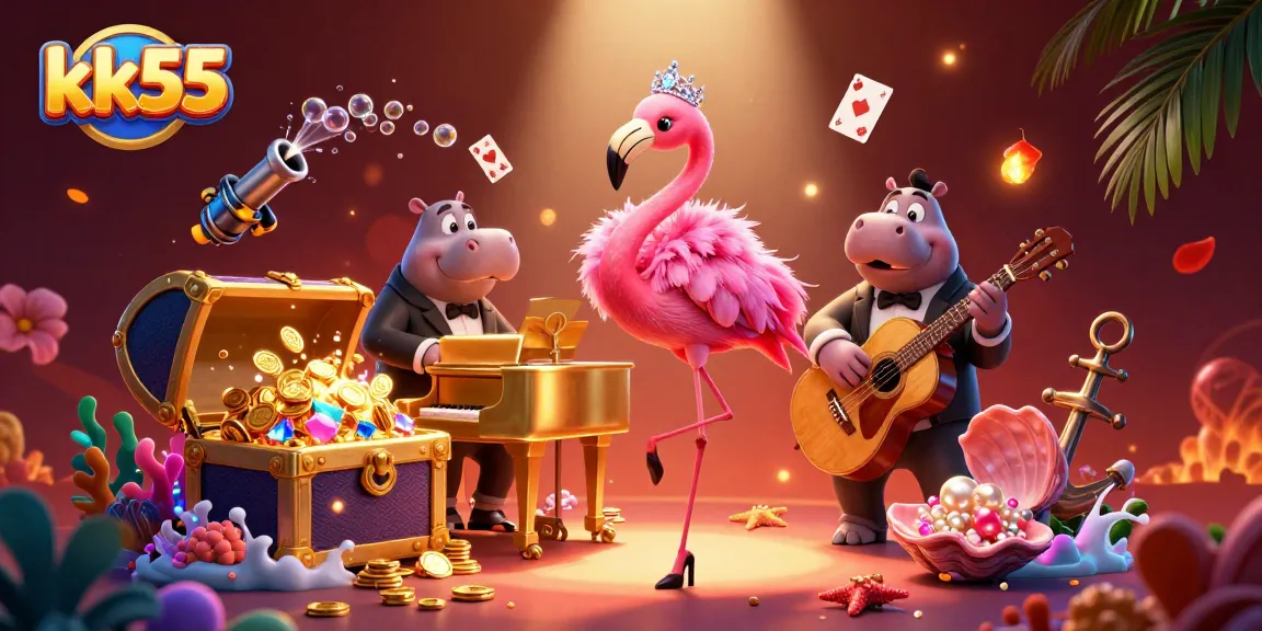 Experience thrills at kk55 with a vibrant casino scene featuring engaging characters and dynamic game elements.