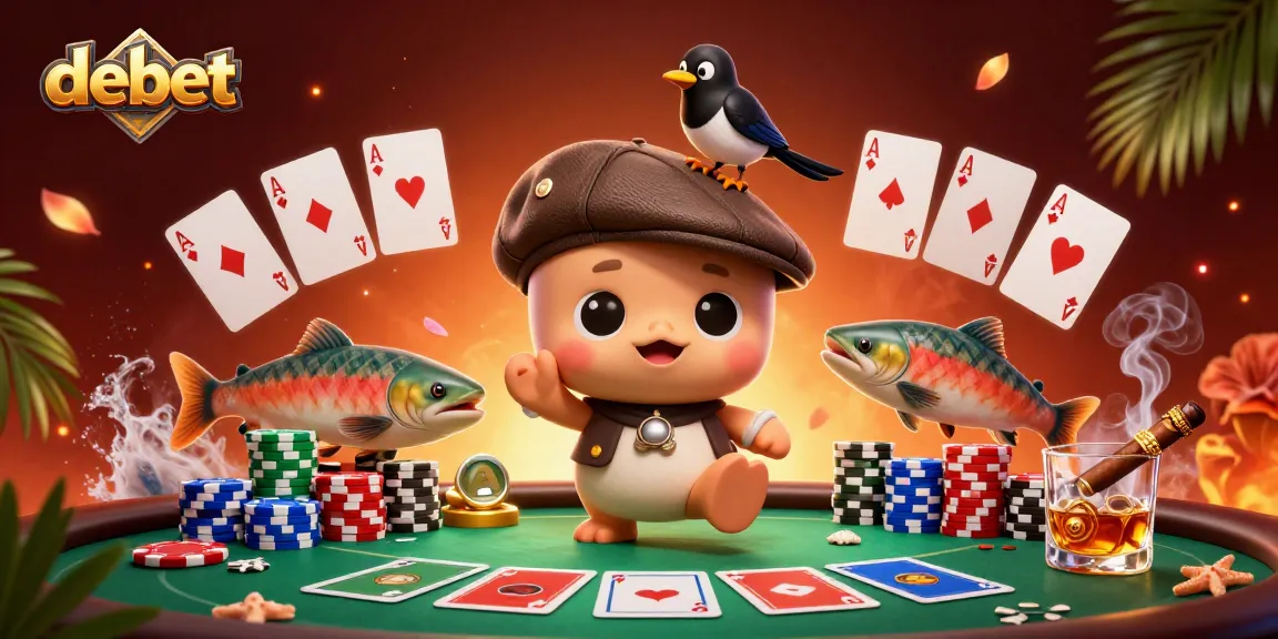 Experience the thrill of debet with this vibrant casino-themed illustration featuring Nessie and friends.