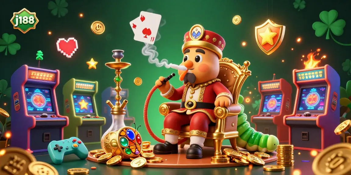 Experience the excitement of j188 with a vibrant casino-themed illustration showcasing dynamic gaming elements and characters.