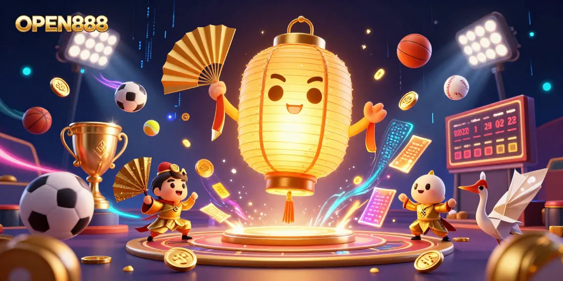 Experience thrilling gambling at OPEN888 with vibrant 3D gaming elements and dynamic characters.
