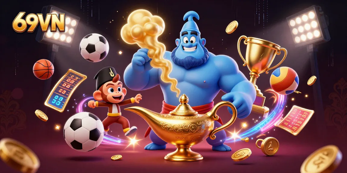 Experience thrilling action with 69VN's engaging gaming atmosphere, featuring iconic casino elements and vibrant characters.