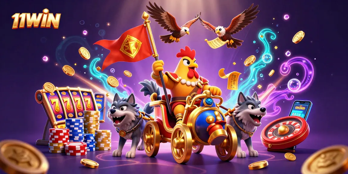 Experience thrilling gambling action with 11WIN through vibrant slots and lively characters.